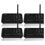 Wuloo Intercoms Wireless for Home 5280 Feet Range 10 Channel 3 Code, Wireless Intercom System for Home House Business Office, Room to Room Intercom, Home Communication System (4 Units Set, Black)