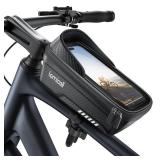 Lamicall Bike Frame Bag Waterproof, [1s Release] [2 in 1], Phone Holder Mount, Cycling Pouch with Rain Cover, Bike and Bicycle Top Tube Bag Accessories for Phones Under 7