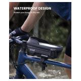 Lamicall Bike Frame Bag Waterproof, [1s Release] [2 in 1], Phone Holder Mount, Cycling Pouch with Rain Cover, Bike and Bicycle Top Tube Bag Accessories for Phones Under 7