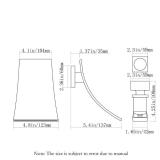 SKOWLL Gold Waterfall Wall Mount Faucet, Single Handle Modern Bathroom Sink Faucet, Vanity Sink Faucets Bathtub Filler Single Waterfall Spout