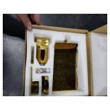 SKOWLL Gold Waterfall Wall Mount Faucet, Single Handle Modern Bathroom Sink Faucet, Vanity Sink Faucets Bathtub Filler Single Waterfall Spout