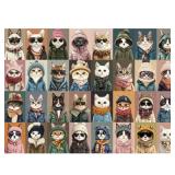 1000 Pieces Jigsaw Puzzles for Adults - Stylish Cats in Fashion - Unique Puzzle for Family and Friends - Challenging Puzzle Perfect for Game Nights (19.7x27.6 in)