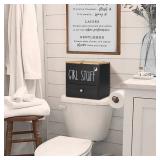 Tampon Holder for Bathroom Decor and Storage, Wood Feminine Product Organizer with Drawer and Lid, Pad and Tampon Organizer Bathroom Accessories Box for Tampon Storage, Black Cotton Ball/Swab Holder