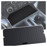 Center Console Compartment Cover Organizer for Ford F150 Accessories 2021-2024 2025 & Lightning XLT 2022 2023 2024 Middle Console Secret Pocket Lid Interior Hidden Storage Tray Panel with USB Holes
