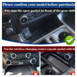 Center Console Compartment Cover Organizer for Ford F150 Accessories 2021-2024 2025 & Lightning XLT 2022 2023 2024 Middle Console Secret Pocket Lid Interior Hidden Storage Tray Panel with USB Holes