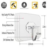 Jwxstore 24 Pack Heavy Duty Self Adhesive Hooks - 33lb Max, Transparent, Waterproof, Sticky Wall Hooks for Keys, Bathroom, Shower, Outdoor, Kitchen, Door, Home Improvement, Utility