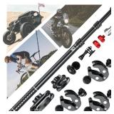 VAZESWIN Aluminum Alloy Motorcycle Camera Mount Kit for GoPro Insta360 DJI, 360° Rotating Heavy-Duty Bike Handlebar Anti-Theft Clamp Mount with Extendable Selfie Stick for Motorcycle Bike ATV UTV