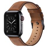 SUNFWR Leather Bands Compatible with Apple Watch Band 42mm(Series 3 2 1) 44mm 45mm 46mm 49mm for Unisex, Replacement Strap for iWatch Ultra 2, Ultra, SE2, SE, Series 10 9 8 7 6 5 4 3 2 1