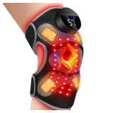 Upgraded 2.0 Red Light Therapy Knee Brace - Knee Massager with 4 Vibration Areas, Cordless Controller, Near Infrared Red Light Therapy Heated Device for Knee Elbow Shoulder