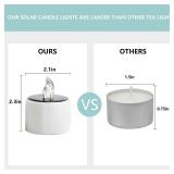 VOOKRY 6 Pcs Solar Tea Lights Outdoor - Flickering Solar Candle Lights Flameless Dusk to Dawn Lighting Waterproof Rechargeable LED Candles for Lantern Garden Camping Party Home Decorations,2.3