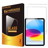 Qularlans 2 Pack Screen Protector for iPad 11th Generation A16 2025 11 Inch/iPad 10th Generation 2022 10.9 Inch, 9H Hardness Tempered Glass Ultra Sensitive Apple Pencil Compatible