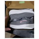 AOV Wide Toe Box Shoes Women Arch Support Walking Shoes for Plantar Fasciitis Wide Width Orthotic Tennis Sneakers GreyPink Size 7