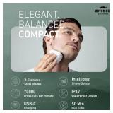 Panasonic ARC5 Palm-Sized Foil Shaver for Men, Powerful Travel Electric Razor, USB-C Charge Wet/Dry, Easy Clean Luxury Japanese 5-Blade, Smooth & Precise Cut w/Smart Sensor (Natural Sea Stone)