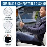 Everlasting Comfort Car Seat Cushion for Driving - Wedge Car Cushion for Office, Travel, Gaming Chair Memory Foam Driver Booster for Short People, Non-Slip, Washable Cover, Back & Sciatica Relief
