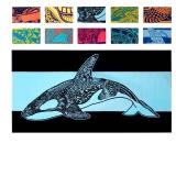 Nova Blue Orca Beach Towel (34 X 63) Navy & Blue Colorway with Tropical Whale Design Travel Beach Towels Made from 100% Cotton Vibrant Colorful Blanket Towel Extra Large