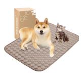 MICROCOSMOS Summer Cooling Mat & Sleeping Pad- Water Absorption Top, EZ Clean, Easy Carry, Materials Safe. Keep Cooling for Pets, Kids and Adults.(Brown, 28 x 22)