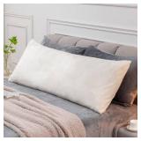 BEDELITE Body Pillow Cover with Zipper Closure, Super Soft and Cozy Fuzzy Fleece Pillowcase 20 x 54 Inches, Luxury Fluffy Plush Long Body Pillow Pillowcase for All Seasons(Off White)