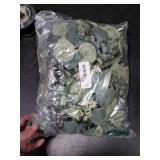 Ouddy Decor Eucalyptus Garland 6.56 Ft Lush Silver Dollar Leaves Boxwood with White Buds Artificial Faux Greenery Vines for Baby Shower Wedding Party Table Runner Room Home Mantle Decor