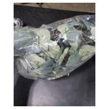 Ouddy Decor Eucalyptus Garland 6.56 Ft Lush Silver Dollar Leaves Boxwood with White Buds Artificial Faux Greenery Vines for Baby Shower Wedding Party Table Runner Room Home Mantle Decor