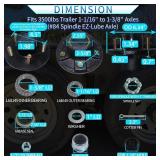 LUXTRKSTO Trailer Hubs 5 Lug 4.5 5x4.5 for 3500Lb 1-1/16