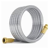360 GADGET Garden Hose - Short Water Leader Metal Hose 15 FT with Female to Male Fitting, Flexible, Heavy Duty Hose Extension for Outdoor Hose Reel Dehumidifier RV 304 Stainless Steel