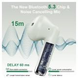 Wireless Earbuds, Bluetooth 5.4 Earbuds Stereo Bass, Bluetooth Headphones in Ear with Noise Cancelling Mic, Earphones IP7 Waterproof Sports, 32H Playtime USB C Charging Green Ear Buds for Android iOS