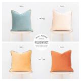 MONDAY MOOSE Decorative Throw Pillow Covers Cushion Cases, Set of 2 Soft Velvet Modern Double-Sided Designs, Mix and Match for Home Decor, Pillow Inserts Not Included (14x14 inch, Orange/Teal)