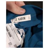 Womens Peacock Blue Peplum Tops V Neck Bell Sleeve Tops Tie Front Elegant Blouse 2XL