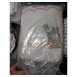 Peri Home 4 Piece Towel Set, 2 Bath Towels 2 Hand Towels, 500 GSM, 100% Cotton Towel for Bathroom, Embroidered, Soft & Absorbent, White with Blush Scallop