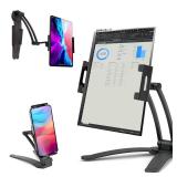 Kado Portable Monitor Stand Aluminum Alloy, Tablet Holder Phone Clamp for Display Phone, Wall Mount 3M Cubical Mount for Portable Monitor, Kitchen Cabinet Tablet Holder for iPad Surface Pro