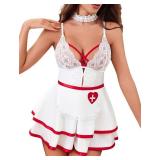 Avidlove Sexy Maid Lingerie for Women Halloween Outfit French Maid Costume Babydoll Lingerie Dress Cosplay Lingerie M