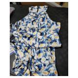 2XL Blue Mixed Flowers Women Summer Sleeveless Halter Neck Dresses 2025 Casual Floral Print Sun Dress for Party Beach Vacation