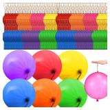 Libima 350 Pcs Punch Balloons Bulk Assorted Colors Punching Balloons Heavy Duty Punch Ball with Rubber Band Handle for Kids Birthday Christmas Party Favors Supplies Classroom Prizes Goodie Bag Fillers