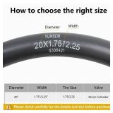 2-PCS 20 Heavy Duty Bike Tubes 20X1.75/1.95/2.125/2.25 Schrader Valve (45/57-406) 20 Bicycle Tubes Compatible with 20 X 1.75 20 X 1.95 20X2.0 20 X 2.125 20X2.20 20X2.25 Bike Tire Tubes