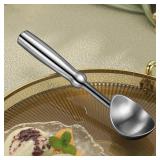 Multipurpose Heavy Duty Stainless Steel Large Ice Cream Scoop with Comfortable Handle and Ergonomic Non-Slip Grip (Thick Waist Handle-Silver)