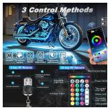 LD DARKEAGLE Replacement Controller Control Box for Motorcycle LED Lights 8/12/14/16/18/20 LED Light Kits with APP/IR/RF Control Brake Turn Signal