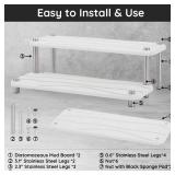 Segbeauty 2 Tier Fast Dry Diatomaceous Vanity Tray, 11x4.3in Water Absorbing Stone Drying Tray, Quick Drying Bathroom Counter Dish Soap Dispenser Rack, Kitchen Counter Sink Organizer Sponge Holder