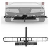 ECOTRIC 600LB Hitch Mount Motorcycle Carrier Transportation Racks Hitch Mount Rack Dirt Bike Hitch Truck Heavy Duty Steel Powder Coated Black w/Loading Ramp Tilt Stability Locking Device