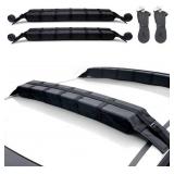 Kayak Roof Rack Pads, Universal Car Soft Roof Rack for Canoe/Surfboard/Paddle Board/SUP/Snow Board with Adjustable & Steady Tie-Down Straps and Storage Bag