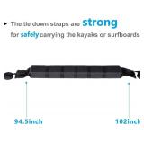 Kayak Roof Rack Pads, Universal Car Soft Roof Rack for Canoe/Surfboard/Paddle Board/SUP/Snow Board with Adjustable & Steady Tie-Down Straps and Storage Bag