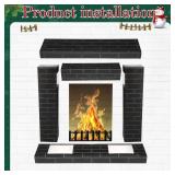 Christmas Fireplace Cardboard 35.5 x 31.5 x 8 Inch Fake Corrugated Fireplace with Fire Photo Accessories 3D Life Size Cardboard Cutout Standup for Christmas Party Background Decor(Black)