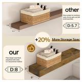 Retails for $126! Rustic 3-Inch Thick Wood Floating Shelves, Wide Pine Wall Mount Shelf for Kitchen Study Room Bathroom Bedroom, Set of 2-8" D x 36" W x 3" H-Black Walnut