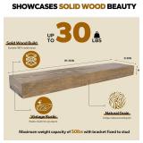 Retails for $126! Rustic 3-Inch Thick Wood Floating Shelves, Wide Pine Wall Mount Shelf for Kitchen Study Room Bathroom Bedroom, Set of 2-8" D x 36" W x 3" H-Black Walnut