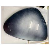 Retails for $131! Solid Wooden Modern Triangle Coffee Table: Unique Funky Coffee Tables for Living Room, Oval Mid-Century Irregular Abstract Tea Tables for Patio Office Balcony Bedroom (Black, 33" L x