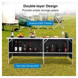 Retails for $146! REDCAMP Extra Long Portable Bar Table, Pop-Up Folding Mobile Bar Bartender Table for Events, Party, Camping, Tradeshow, Easy Setup, Black, 82"x33"x15"