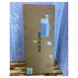 IAE Wall Mounted Folding Table with pine wood, 24" x 14" Wall Mount Drop Leaf Table, Floating Desk with Iron Bracket, Fold Down Desk for Small Spaces, Home Office, Dining, Laundry Room, Kitchen, White