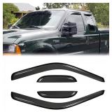 Sun Rain Guards Window Wind Deflector,4pcs Out-Channel Tape On Dark Smoke Vent Visor fit for 1999-2016 Ford F250/F350/F450 Super Duty Super/Extended cab Only 94522