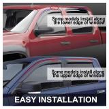 Sun Rain Guards Window Wind Deflector,4pcs Out-Channel Tape On Dark Smoke Vent Visor fit for 1999-2016 Ford F250/F350/F450 Super Duty Super/Extended cab Only 94522