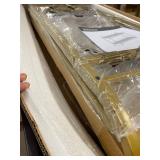 Retails for $105! VASAGLE Bar Cart Gold, Home Bar Serving Cart, Wine Cart with 2 Mirrored Shelves, Wine Holders, Glass Holders, for Kitchen, Dining Room, Gold ULRC090A03