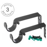 Ivilon Drapery Window Curtain Rod - End Cap Style Design 1 Inch Pole. 48 to 86 Inch Color Black